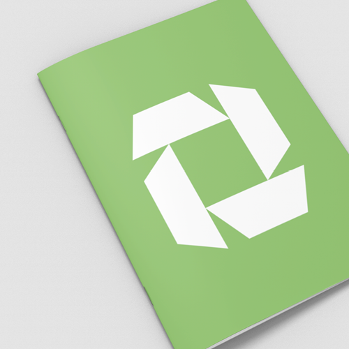 Geniete brochures gedrukt op gerecycleerd papier